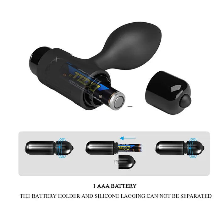 Party Up KEN Vibrating Butt Plug Black Vibrating Butt Plug 8.6cm