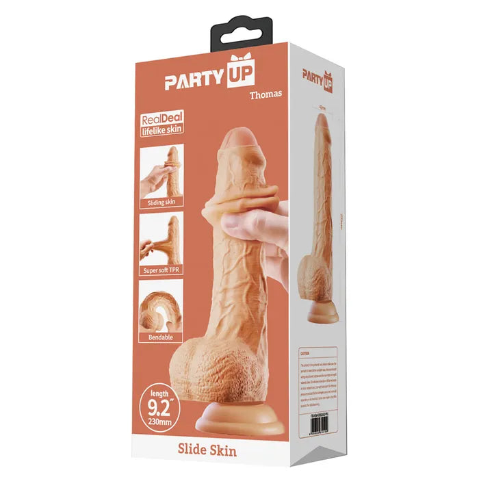Party Up THOMAS Slide Skin Dong Flexible Dildo 23cm Flesh
