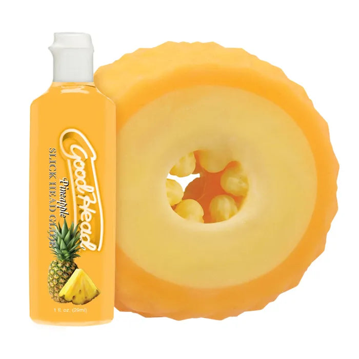 Doc Johnson GoodHead Pineapple Blowjob Set Stroker With Pineapple Flavoured Lubricant 30ml Bottle