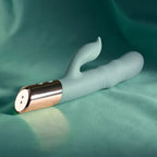 Evolved THE SHIMMY USB Rechargeable Thrusting Rabbit Vibrator Green