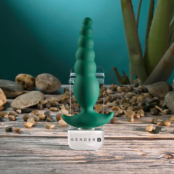 Gender X THE RATTLER USB Rechargeable Vibrating & Twirling Anal Plug Green 17 cm Main image