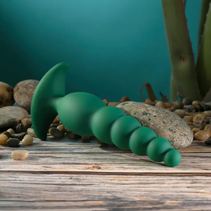Gender X THE RATTLER USB Rechargeable Vibrating & Twirling Anal Plug Green 17 cm