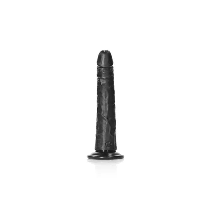 Shots Toys REALROCK Realistic Slim Dildo With Suction Cup 8 Inch Black Secondary image