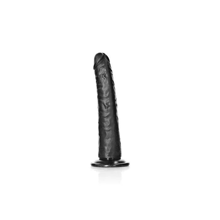 Shots Toys REALROCK Realistic Slim Dildo With Suction Cup 8 Inch Black Main image