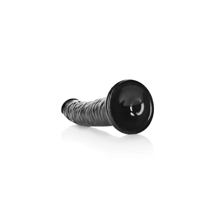 Shots Toys REALROCK Realistic Slim Dildo With Suction Cup 8 Inch Black
