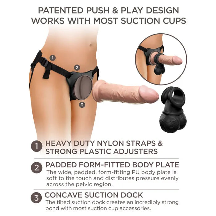 King Cock Elite Deluxe Silicone Body Dock Kit - Body Dock Strap-On Harness with 20.3 cm Dong & Swinging Balls Ring Secondary image
