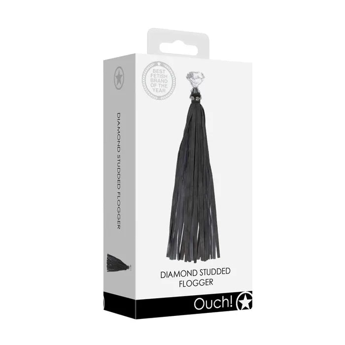 OUCH! Diamond Studded Whip Whip Black Shots Toys