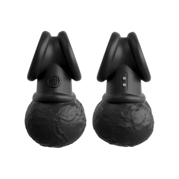 Pipedream King Cock Elite The Crown Jewels Vibrating Silicone Balls USB Rechargeable Vibrating Cock Ring Black Pipedream Main image