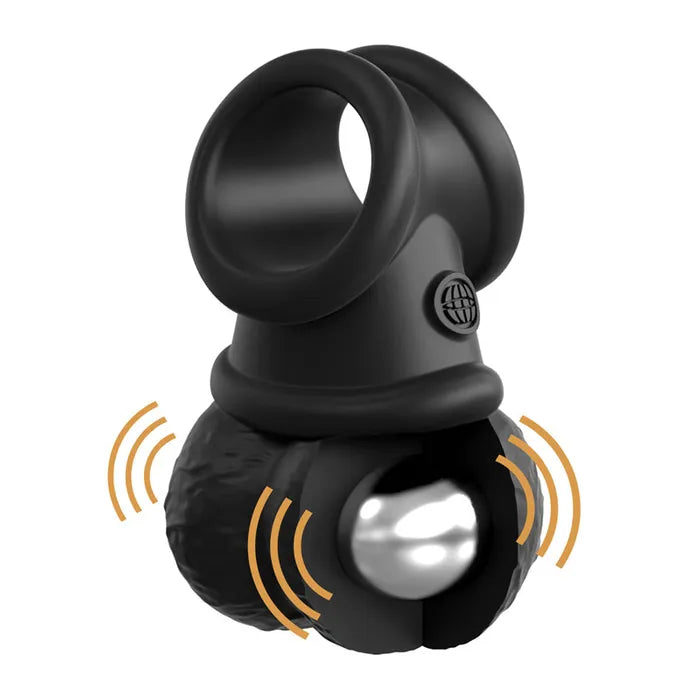 Pipedream King Cock Elite Swinging Silicone Balls Cock Ring Black Pipedream