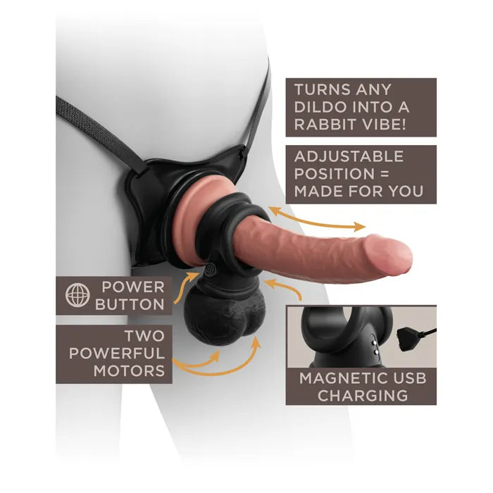 Pipedream King Cock Elite Swinging Silicone Balls Cock Ring Black Pipedream
