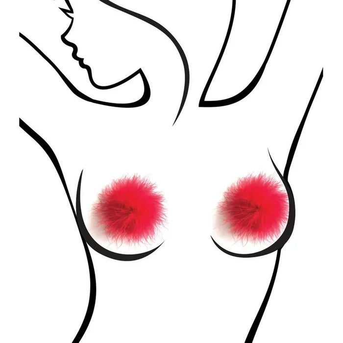 Little Genie Sexy AF Nipple Couture Marabou Reuseable Nipple Pasties Little Genie