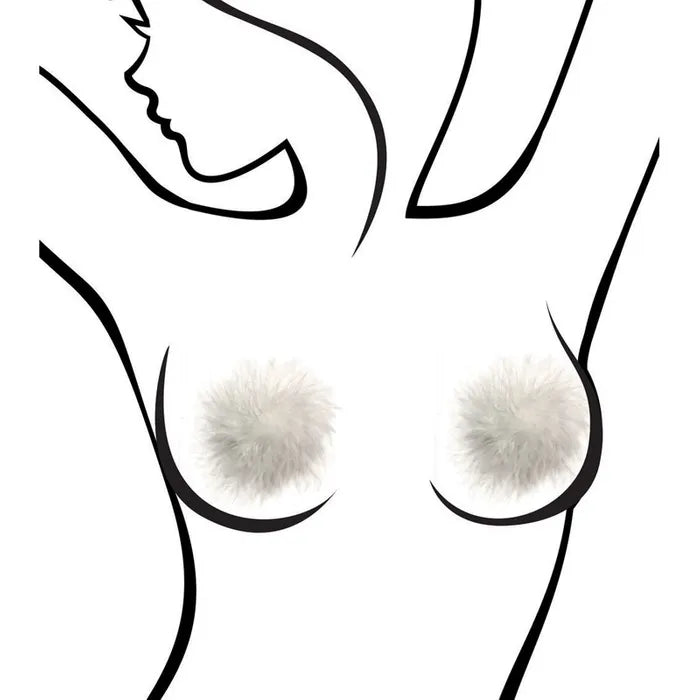 Little Genie Sexy AF Nipple Couture Marabou Reuseable Nipple Pasties Little Genie