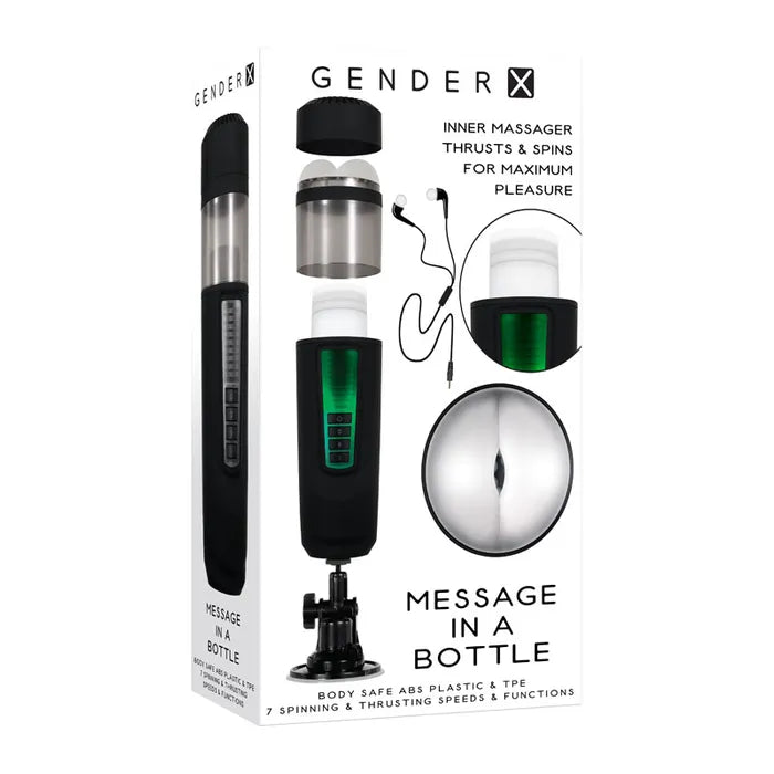 Gender X MESSAGE IN A BOTTLE USB Rechargeable Thrusting & Spinning Masturbator Gender X Main image