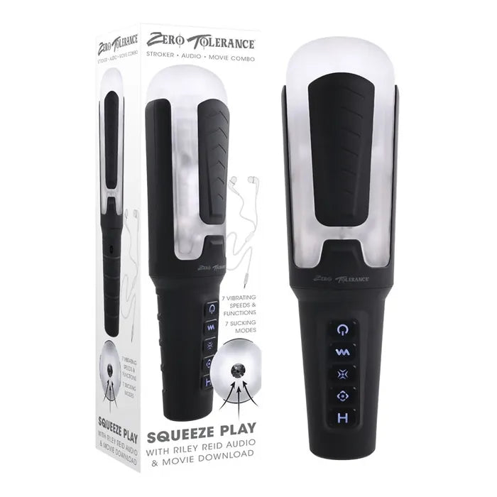 Zero Tolerance SQUEEZE PLAY WITH RILEY REID USB Rechargeable Sucking & Vibrating Masturbator Zero Tolerance Main image