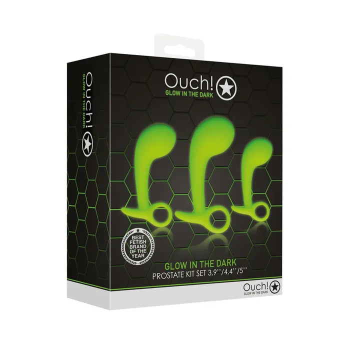 Shots Toys OUCH! Glow In The Dark Prostate Kit Set Of 3 Shots Toys