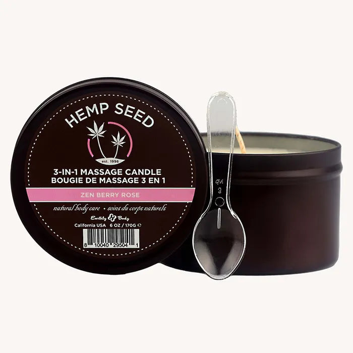 Earthly Body Hemp Seed 3 In 1 Massage Candle 170g Earthly Body