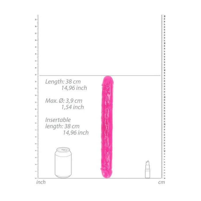 Shots Toys REALROCK Glow Double Dong 15 Inch Shots Toys
