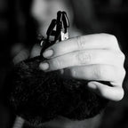 Blush Novelties Noir Pom Adjustable Furry Nipple Clamps Blush Novelties