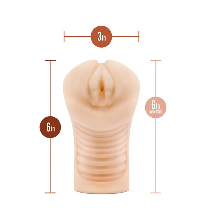 Blush Novelties M Elite Soft & Wet Annabella Vibrating Vagina Stroker Flesh Blush Novelties