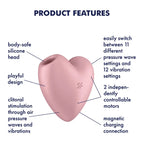 Satisfyer Cutie Heart USB Rechargeable Air Pulsation Stimulator With Vibration Satisfyer