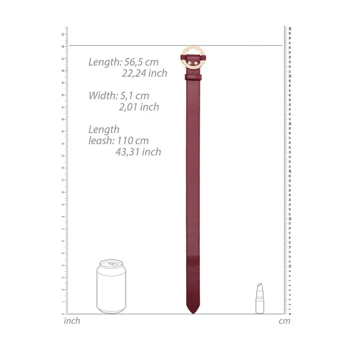 OUCH! Halo Collar With Leash Restraint Burgundy Shots Toys