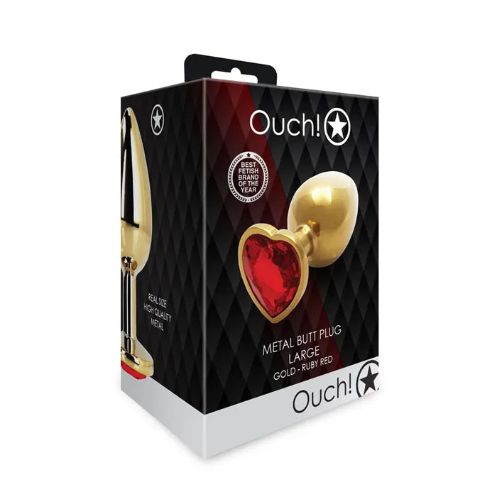 Shots Toys OUCH! Heart Gem Butt Plug With Heart Gem Base Large 9.3cm Shots Toys