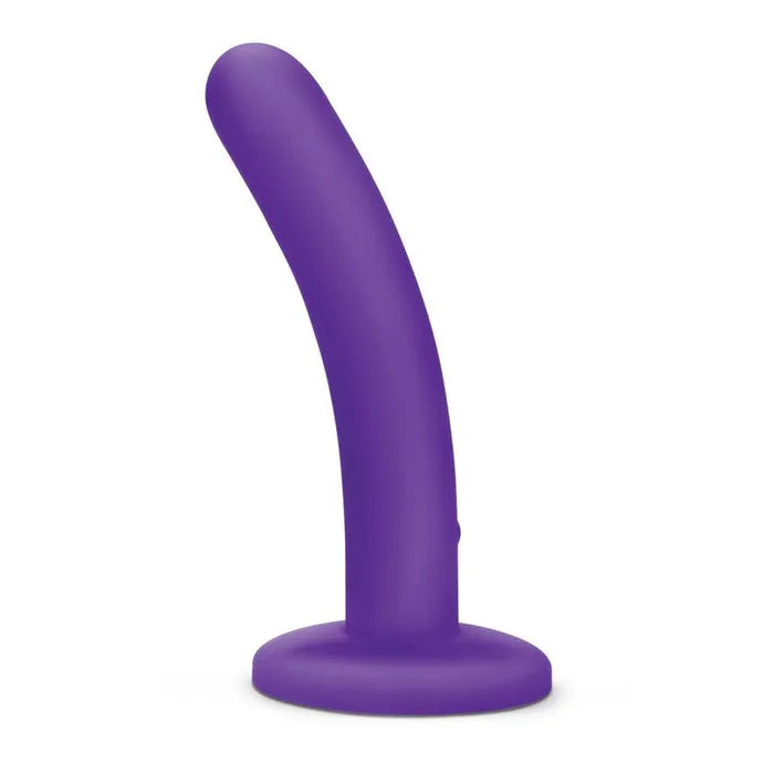 WhipSmart Slimline Rechargeable Vibrating Dildo 5 Inch Purple Secondary image