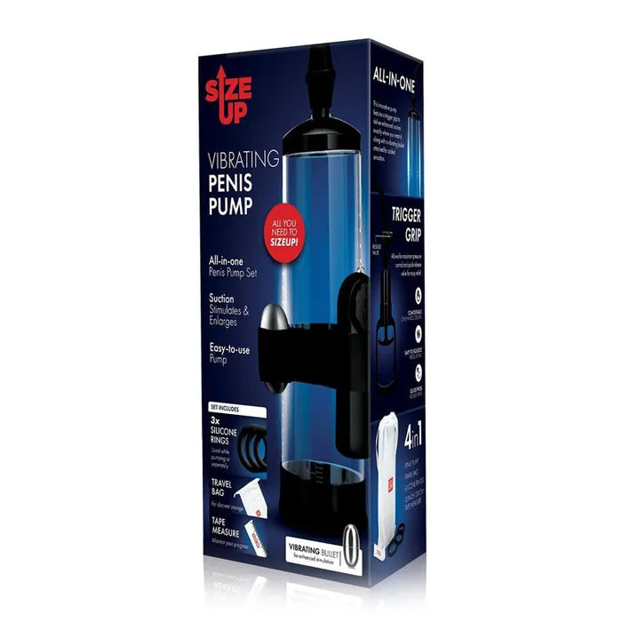 Xgen Products Size Up Vibrating Trigger Penis Pump Clear Secondary image