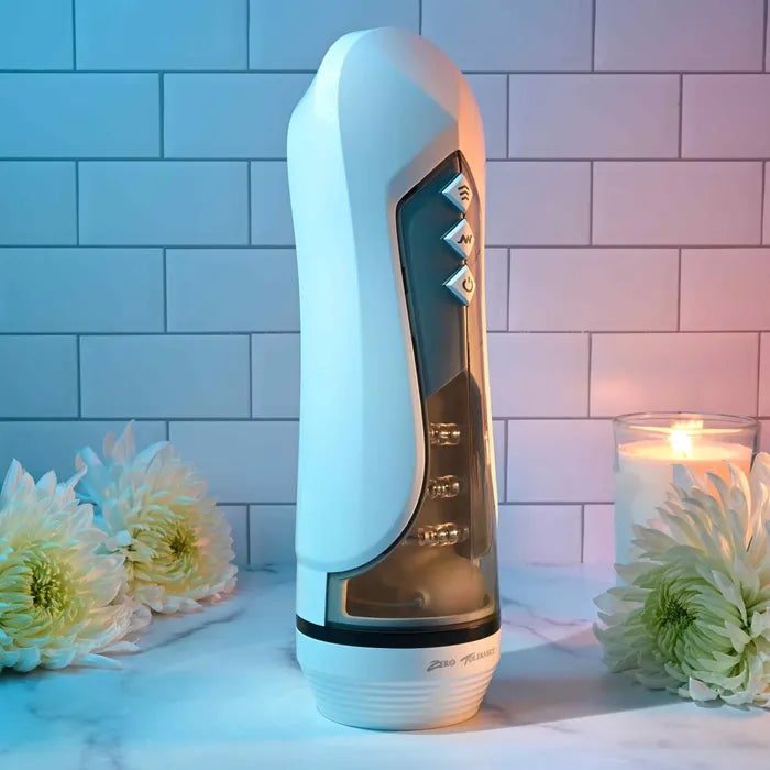 Zero Tolerance STROKING BUDDY USB Rechargeable Vibrating & Thrusting Stroker White Secondary image