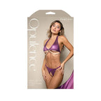 Fantasy Lingerie OPULENCE Pearl Draped Bralette & Crotchless Panty Purple - LOVVA