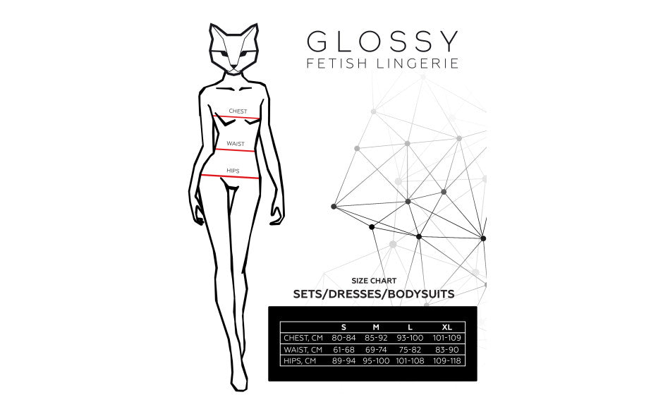 Glossy Wetlook Garter Chemise Karolina Collection Glossy