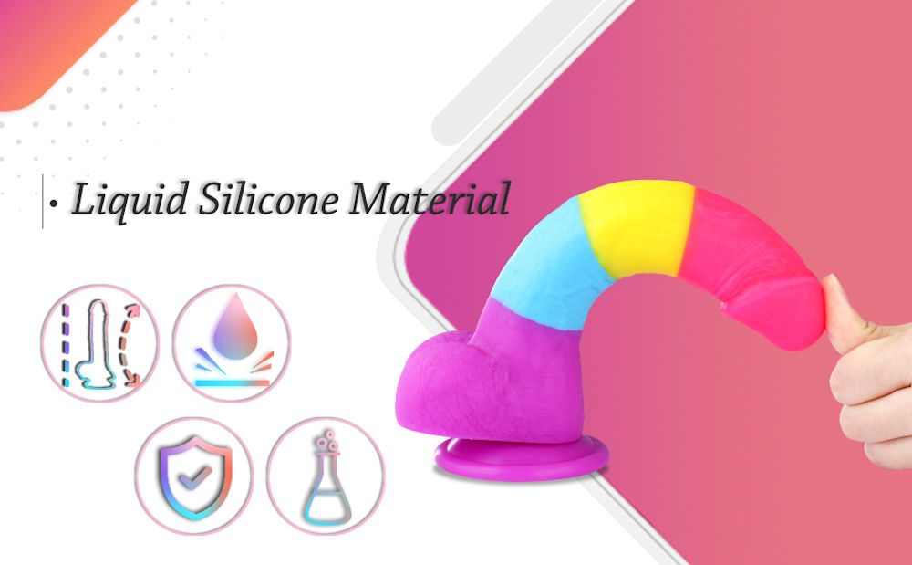 HiSmith Rainbow Silicone Fantasy Dildo 8.2 Inch HiSmith