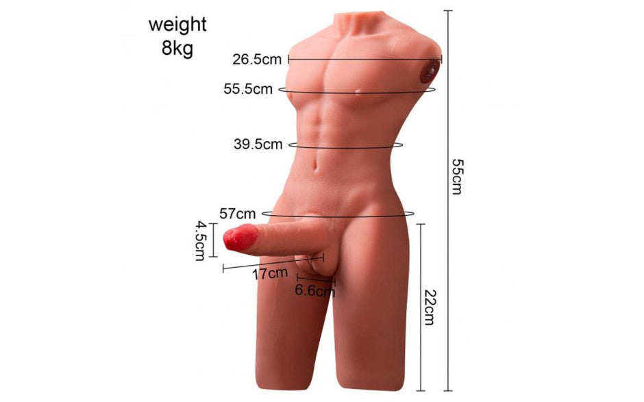 XISE Jason USB Auto Thrusting Cock & Ass Male Torso 17cm