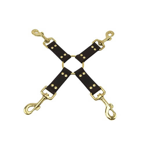 Bound Nubuck Leather 4 Way Hog Tie Restraint Main image