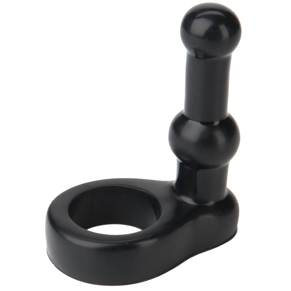 Doc Johnson Platinum The Double Dip Cock Ring With Penetrator Black