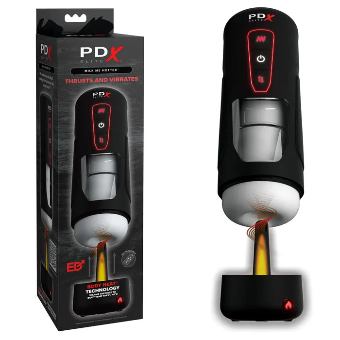 Pipedream PDX Elite Milk Me Hotter USB Rechargeable Thrusting Heating & Vibrating Auto Stroker Pipedream Main image
